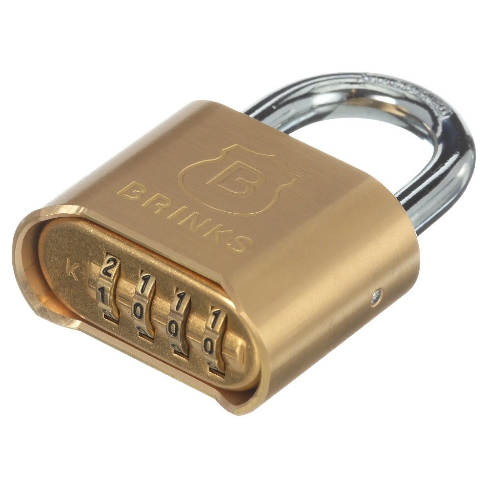 Resettable Combination Padlock Solid Brass 50mm Body 1 inch Shackle Keyless Lock