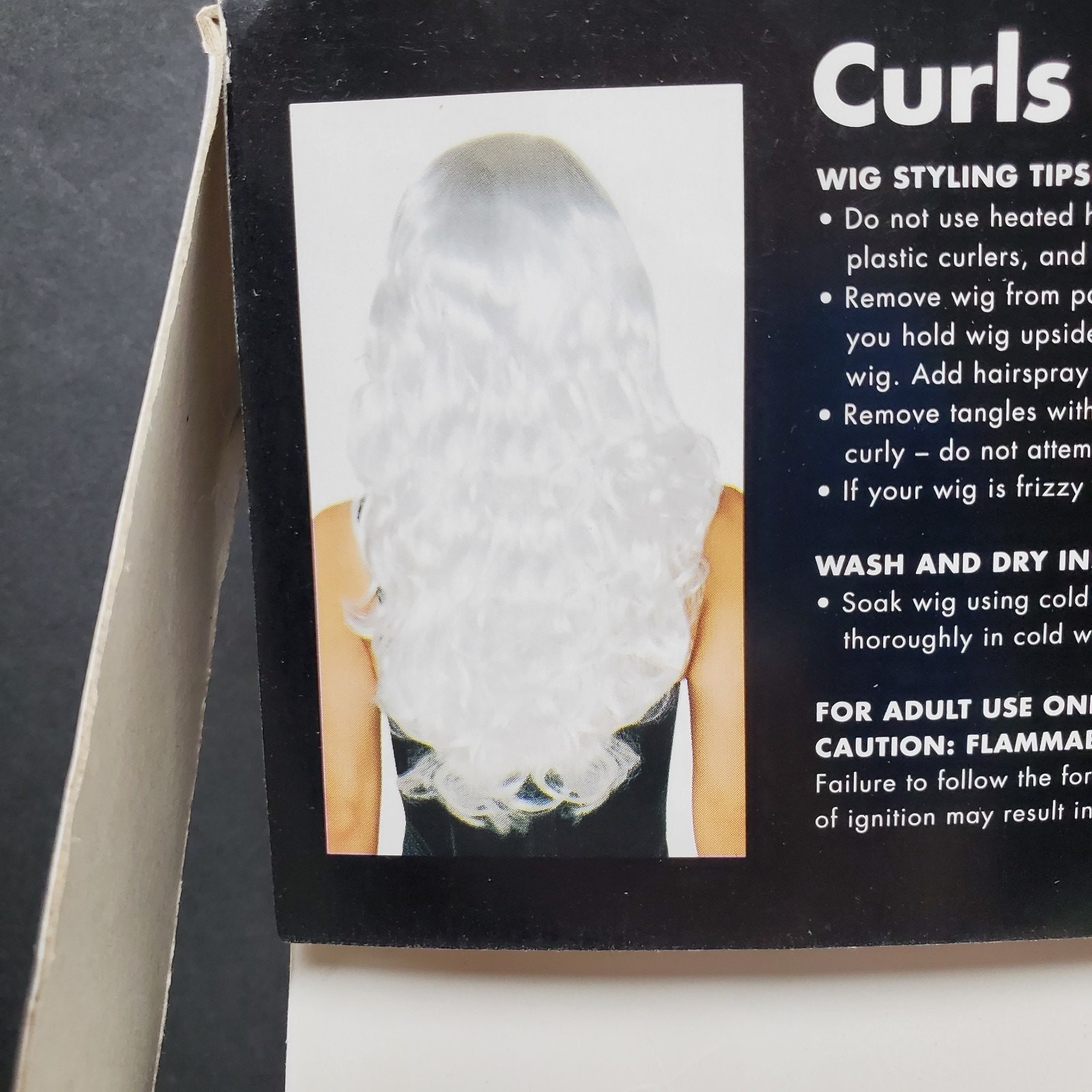 Spirit Halloween White Long Curls Wig with Cap, New Wig