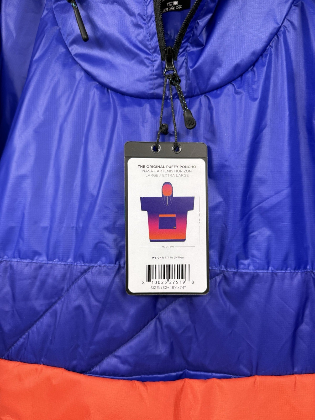 Rumpl Original Puffy Poncho NASA-ARTEMIS HORIZON L/XL Beach Camping NEW!