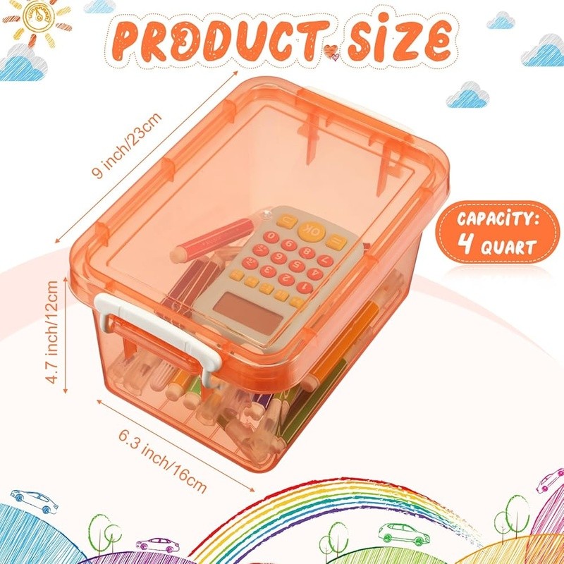 Stackable Clear Storage Bins Plastic Containers Toys Crafts Organization New