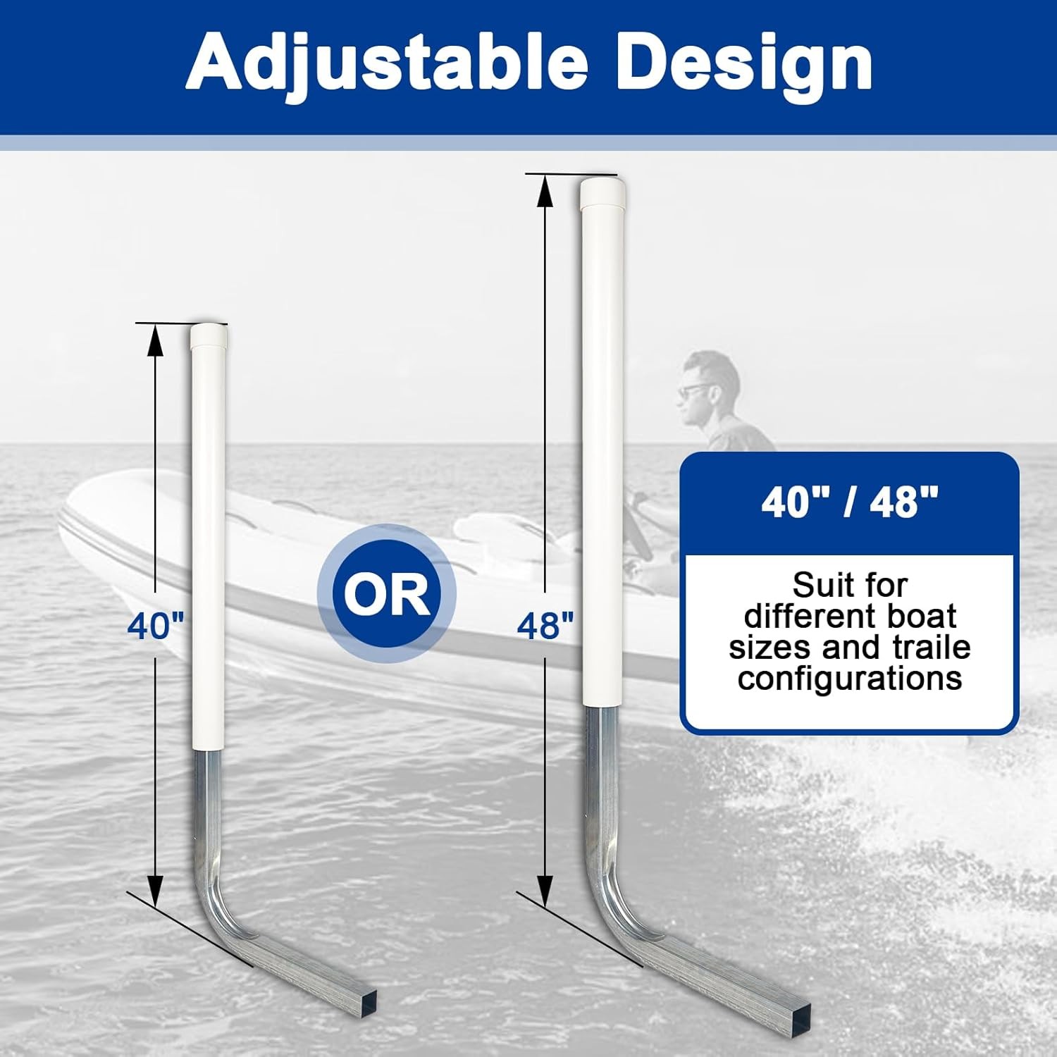 1 Pair of Boat Trailer Guide, Trailer Guide Ons Galvanized Steel for Boat