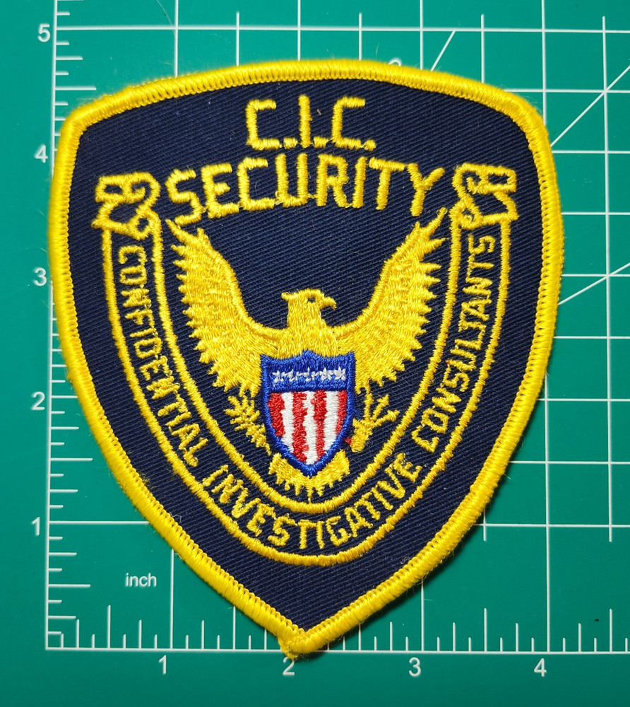 C.I.C. Security Embroidered Patch | 1990s Chicago area | Navy Gold Eagle Shield