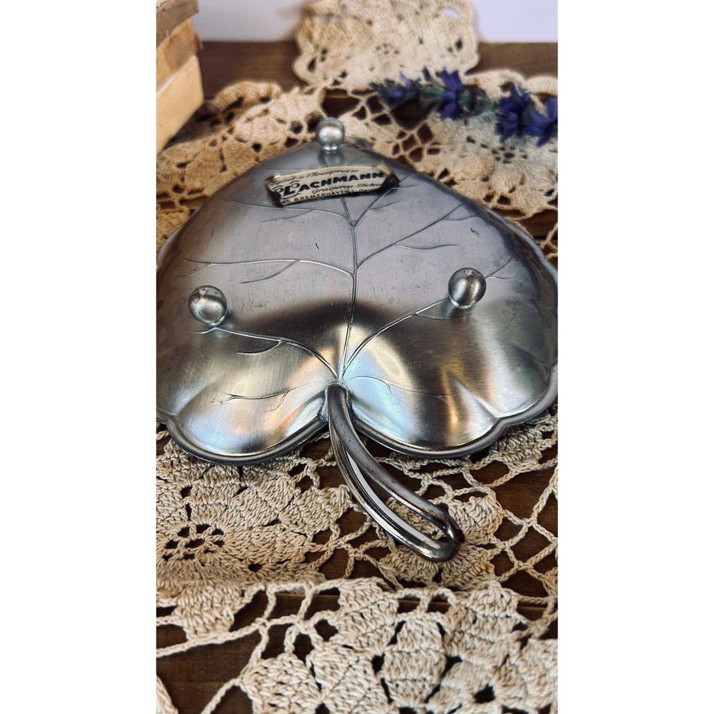 Vintage Koch & Bergfeld Silver Plate Leaf Dish, German Vanity Trinket Tray