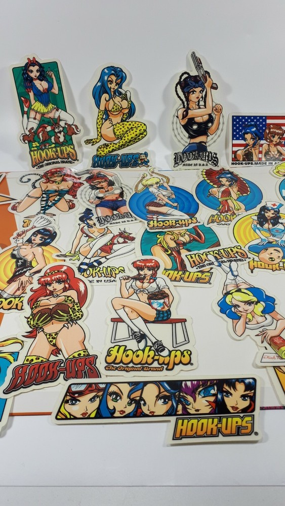 Hook Ups HUGE sticker lot with hook ups folder