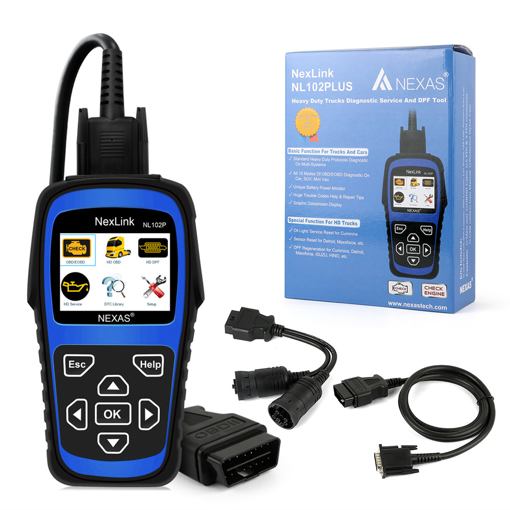 NL102 Plus Heavy Duty Truck Code Reader DPF Oil Reset Scanner Diagnostic Tool US