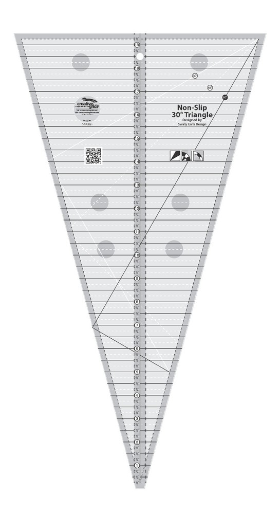 Creative Grids 30 Degree Triangle Sewing and Quilting Ruler CGRSG1