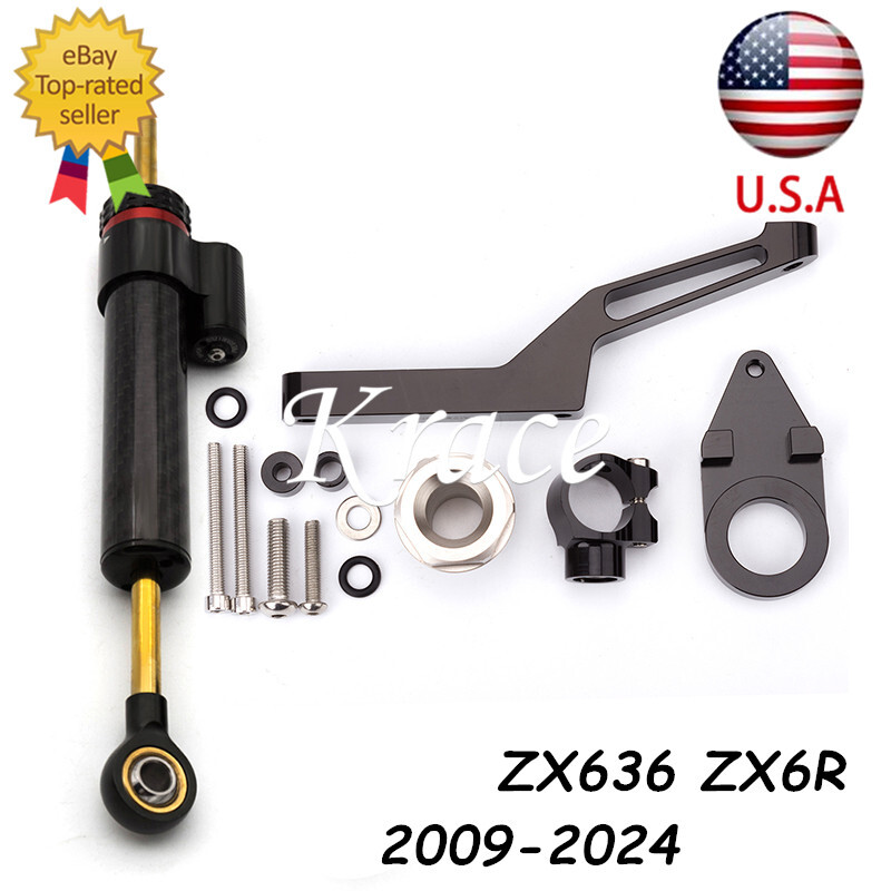 For Kawasaki Ninja 600 ZX636 ZX6R 2009-2024 Steering Damper Bracket Mount Kit