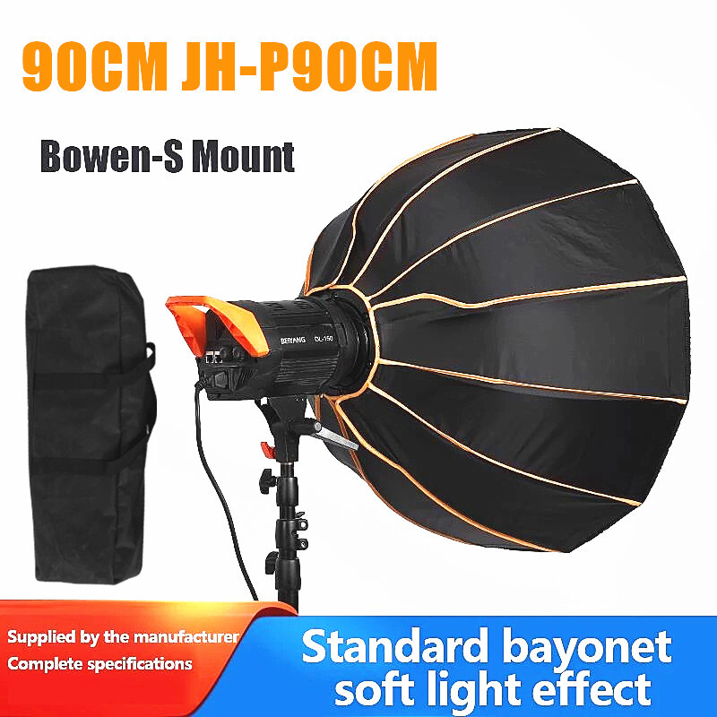 YB P90 90CM Bowens Mount Parabolic Umbrella Softbox Diffuser for Studio Light
