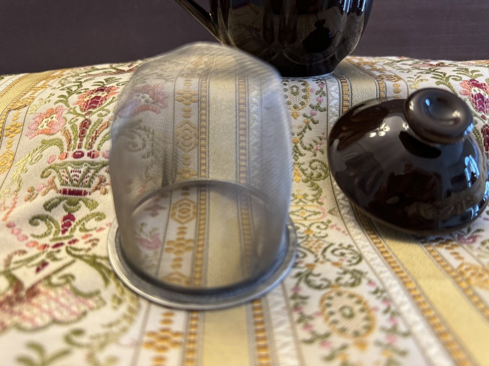 Teavana Brown Teacup Mug Infuser w/ Lid & Screen EUC