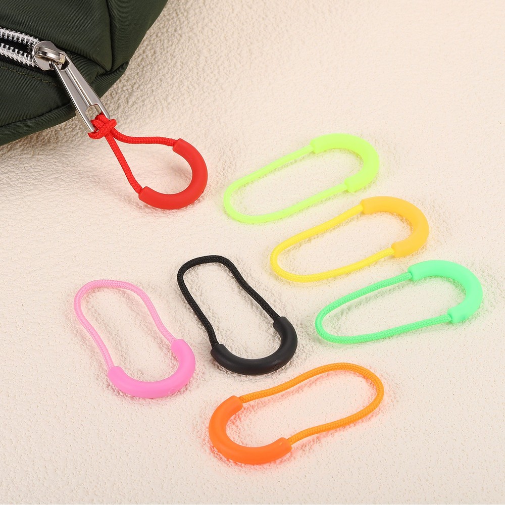 8Pcs U-Shape Zipper Pull Replacement Cord Extender, 63.5mm White