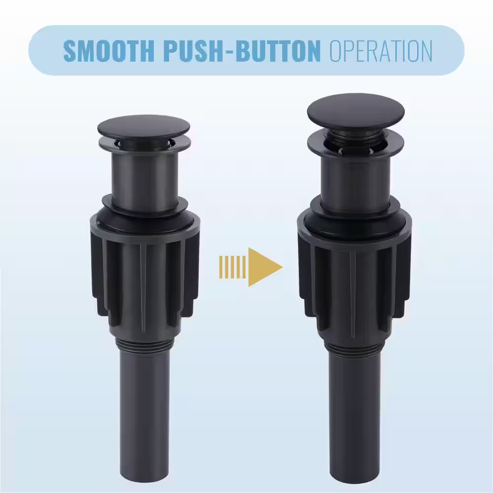 Drain Assembly Stopper without Overflow in Matte Black