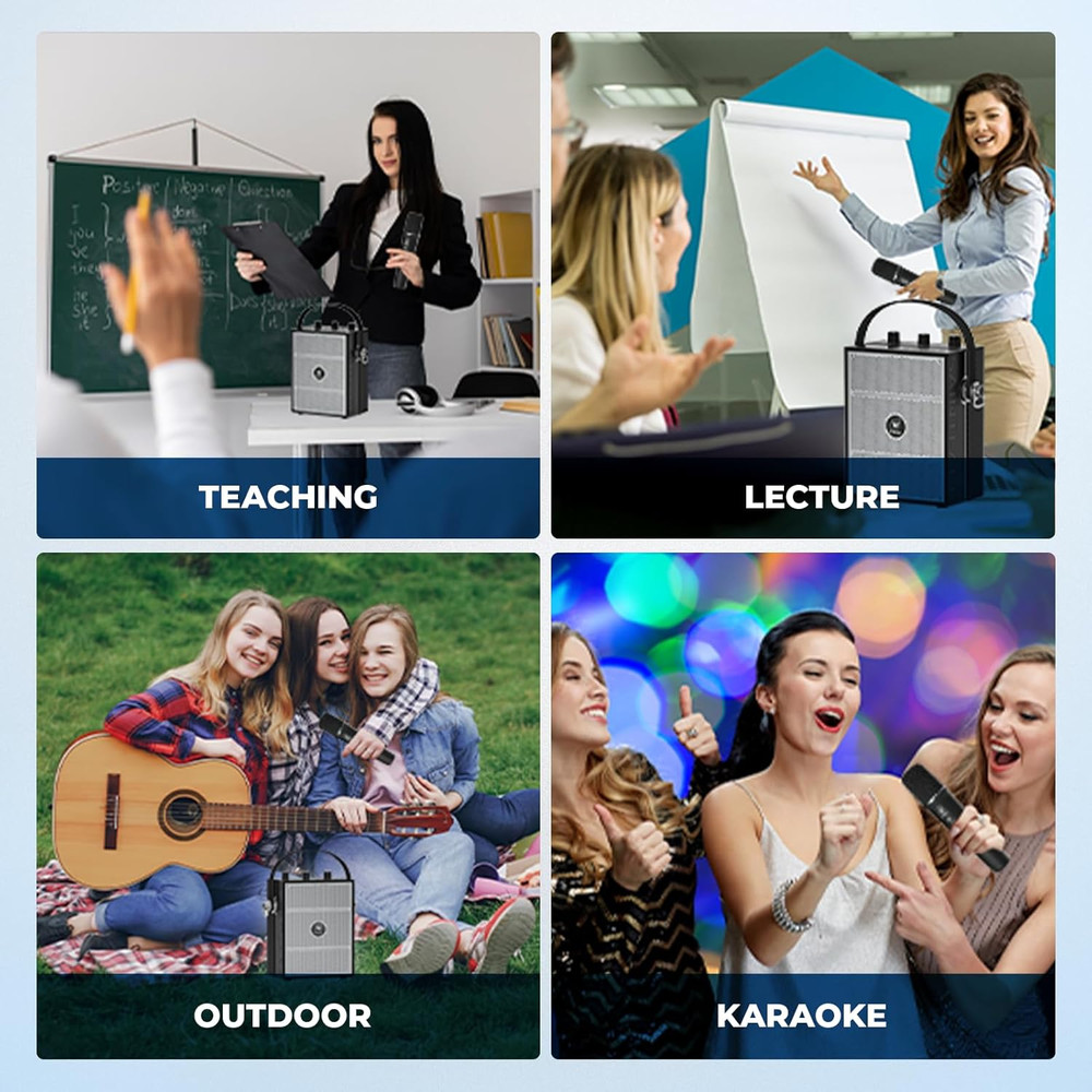 Wireless Voice Amplifier with Handheld Microphone, Portable Bluetooth Speaker Mi