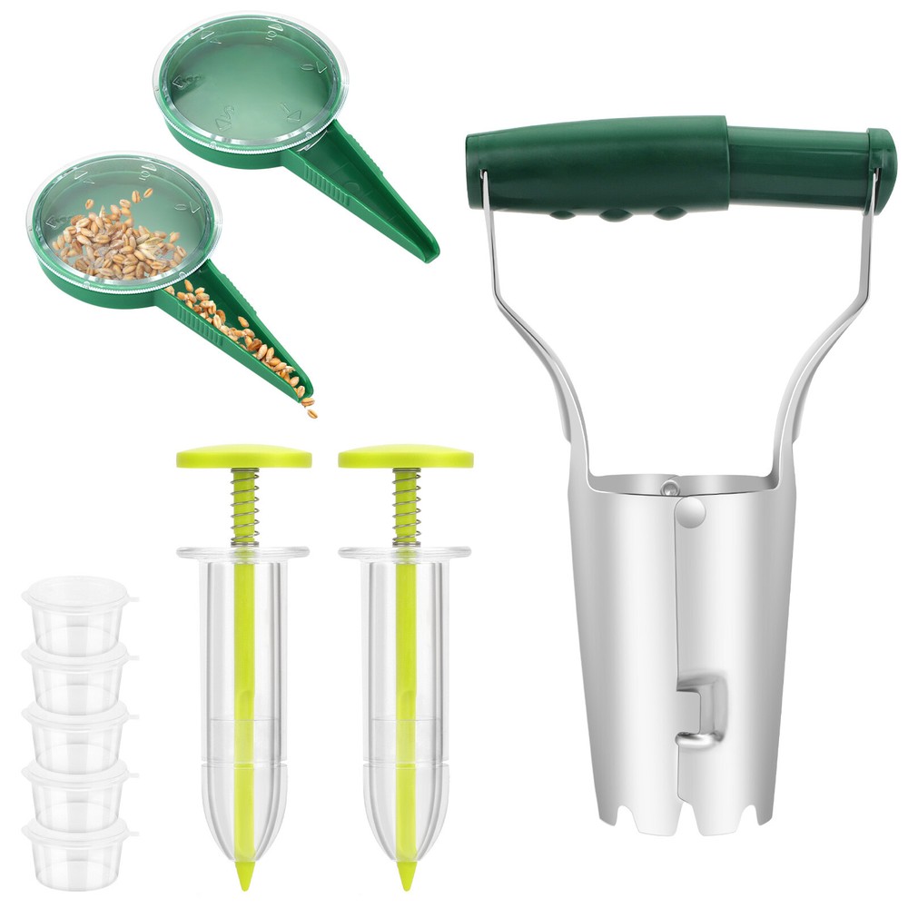 9'' Adjustable Handle Bulb Planter Set Garden Seed Sower Dispenser