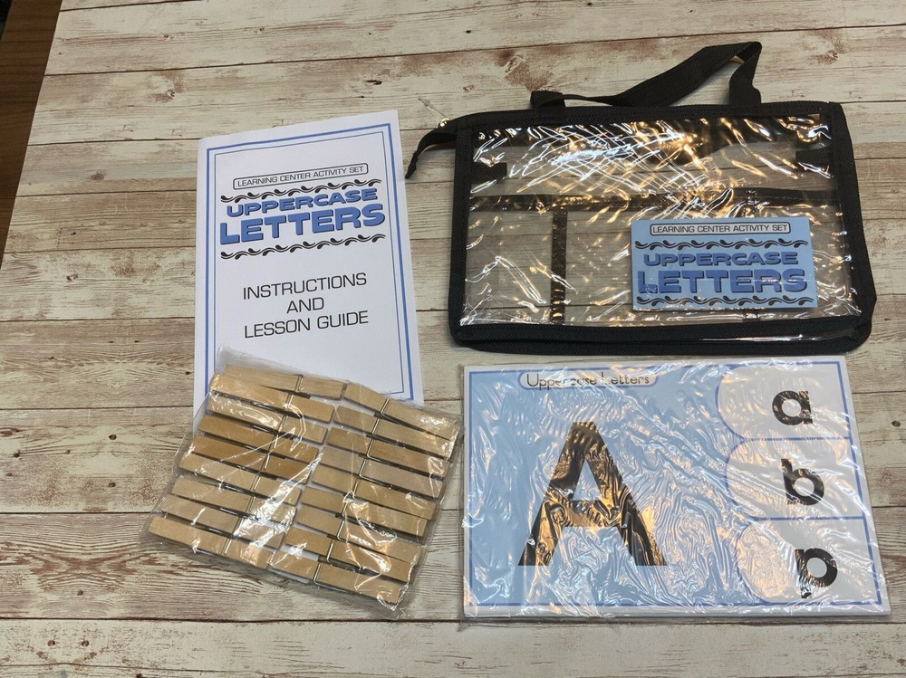 Learning Center Activity Set - Uppercase Letters - Clothespin Learning Center