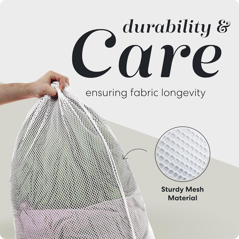 Mesh XL Laundry Bag - Durable, Machine Washable with Secure Drawstring Closure -