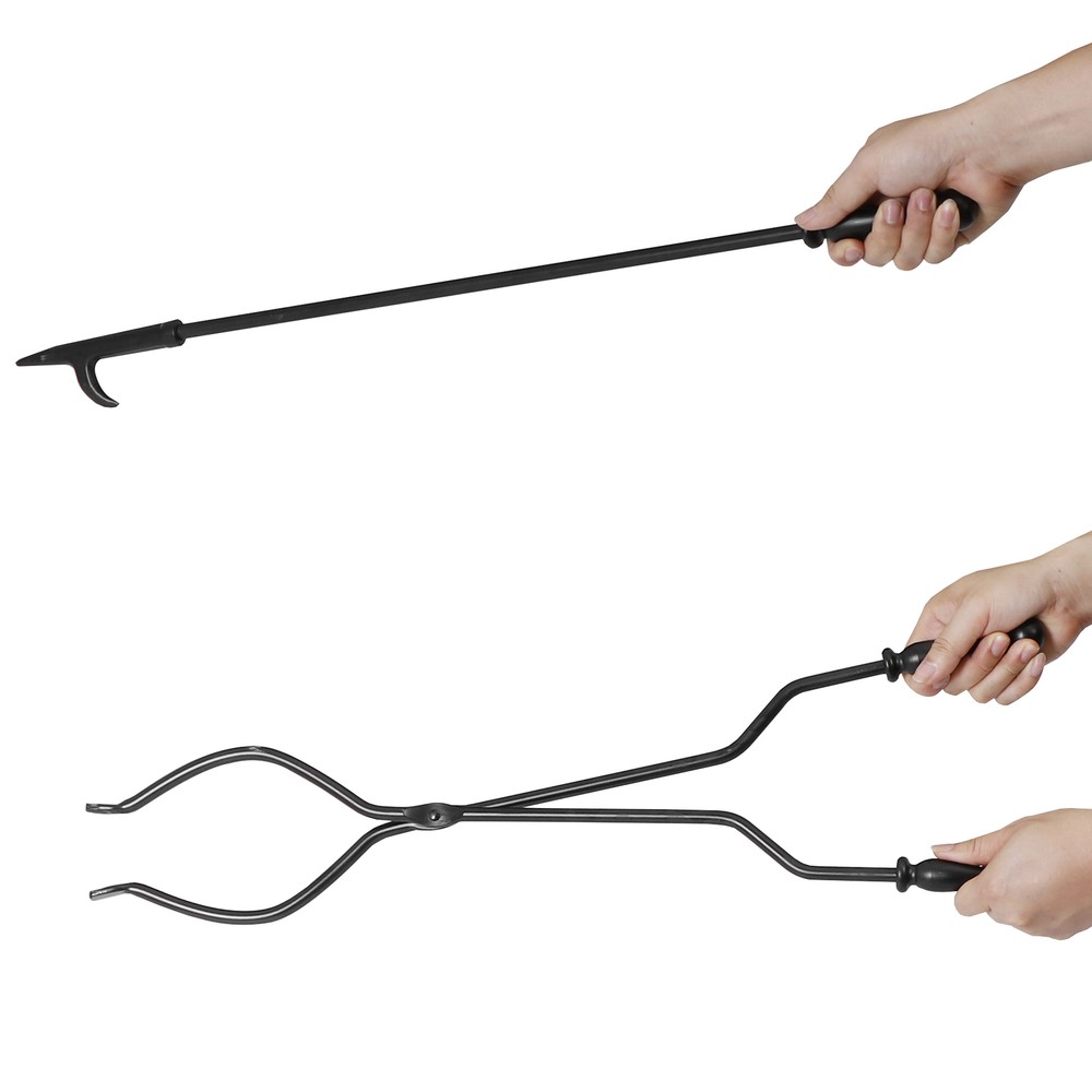 Fireplace Tools Set 5PCS 30.7"H Wrought Iron Fireside Large Fire Place Tool Sets