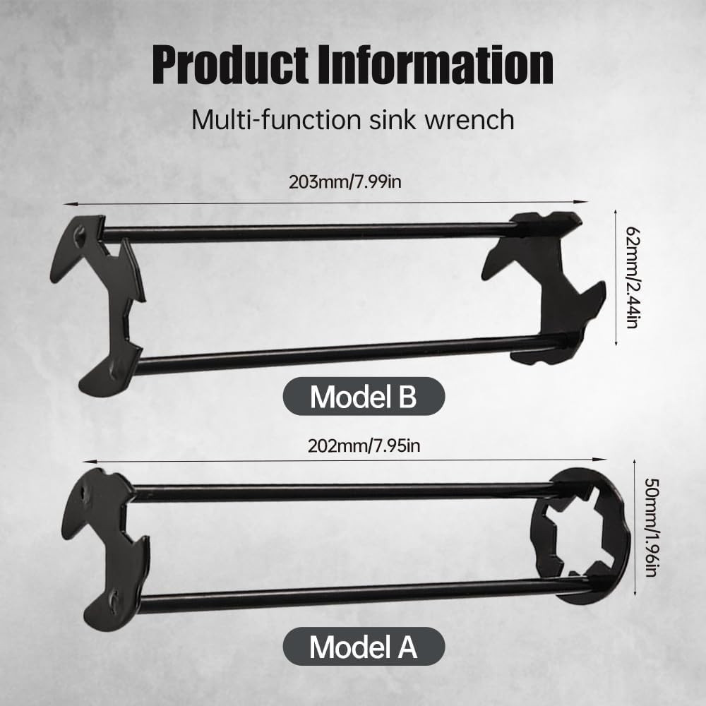 2 Pcs Multifunctional Sink Wrench Set for Tight Spaces