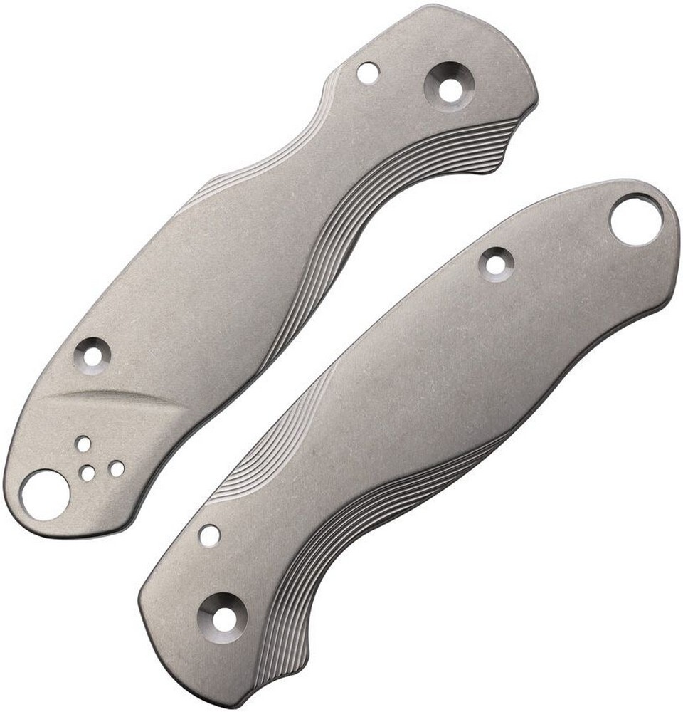 Flytanium Paramilitary 3 Stonewash Titanium Gray Lotus Handle Scales - FLY-1013
