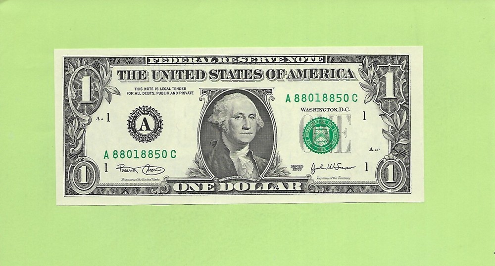 2003 ..UNCIRC $1  A 8801 8850 C  .... 2003 $1  A-C      88 & 88       FRN