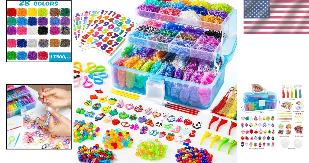 Rubber Band Craft Kit with Blue Storage Container