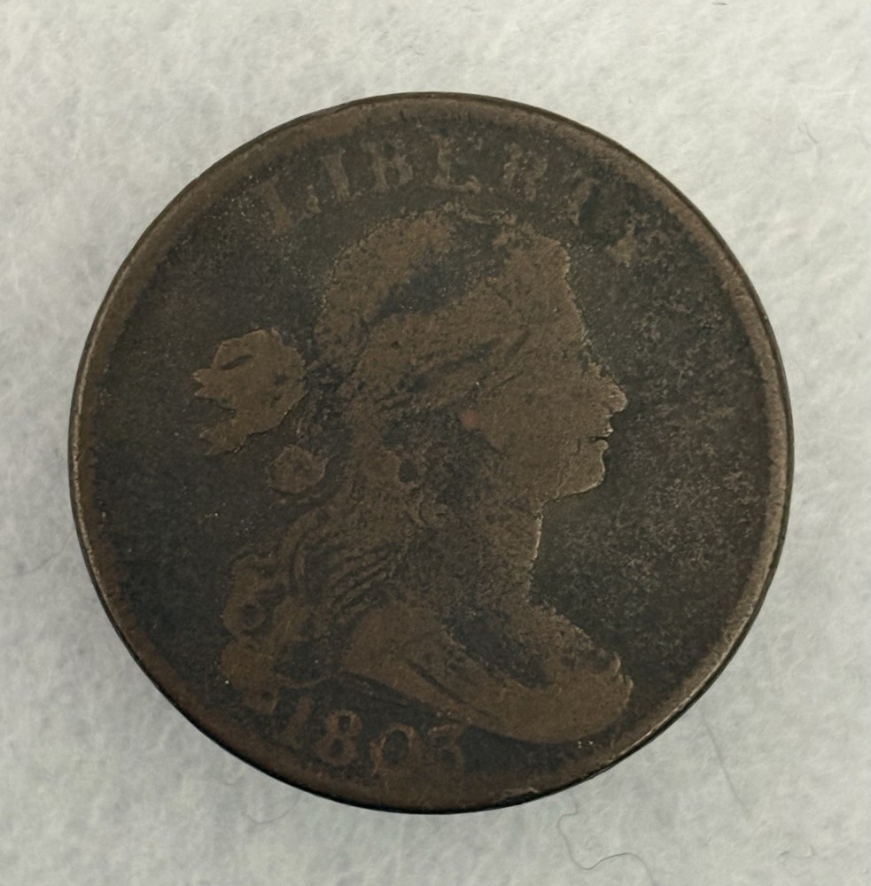 1803 Draped Bust Large Cent, Small Date, Small Fraction w/Stems, Brown