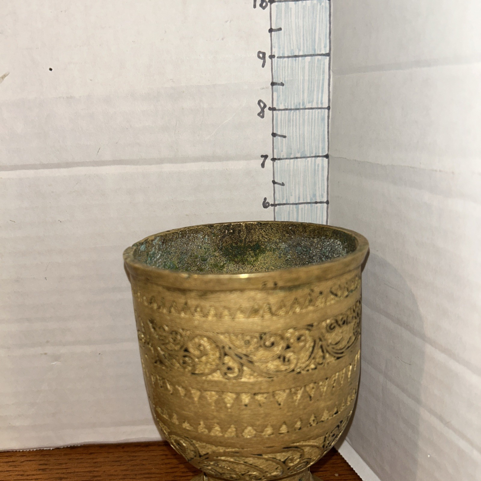 Heavy Antique Asian Brass Incense Burner 10.5" tall