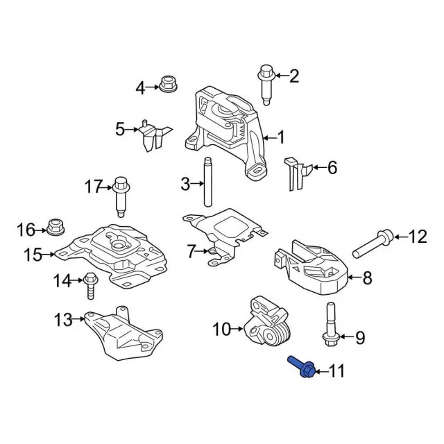 Genuine Ford Engine Torque Strut Mount Bolt W500044-S442