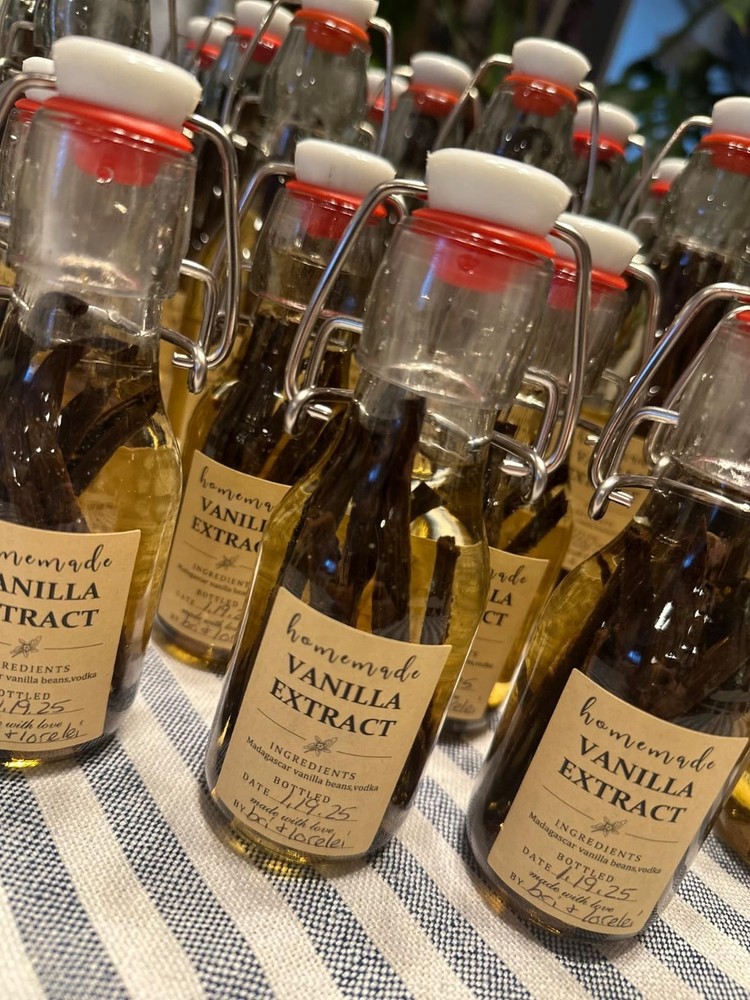 Vanilla Extract Stickers set 48 Pack Kraft Adhesive storage Labels