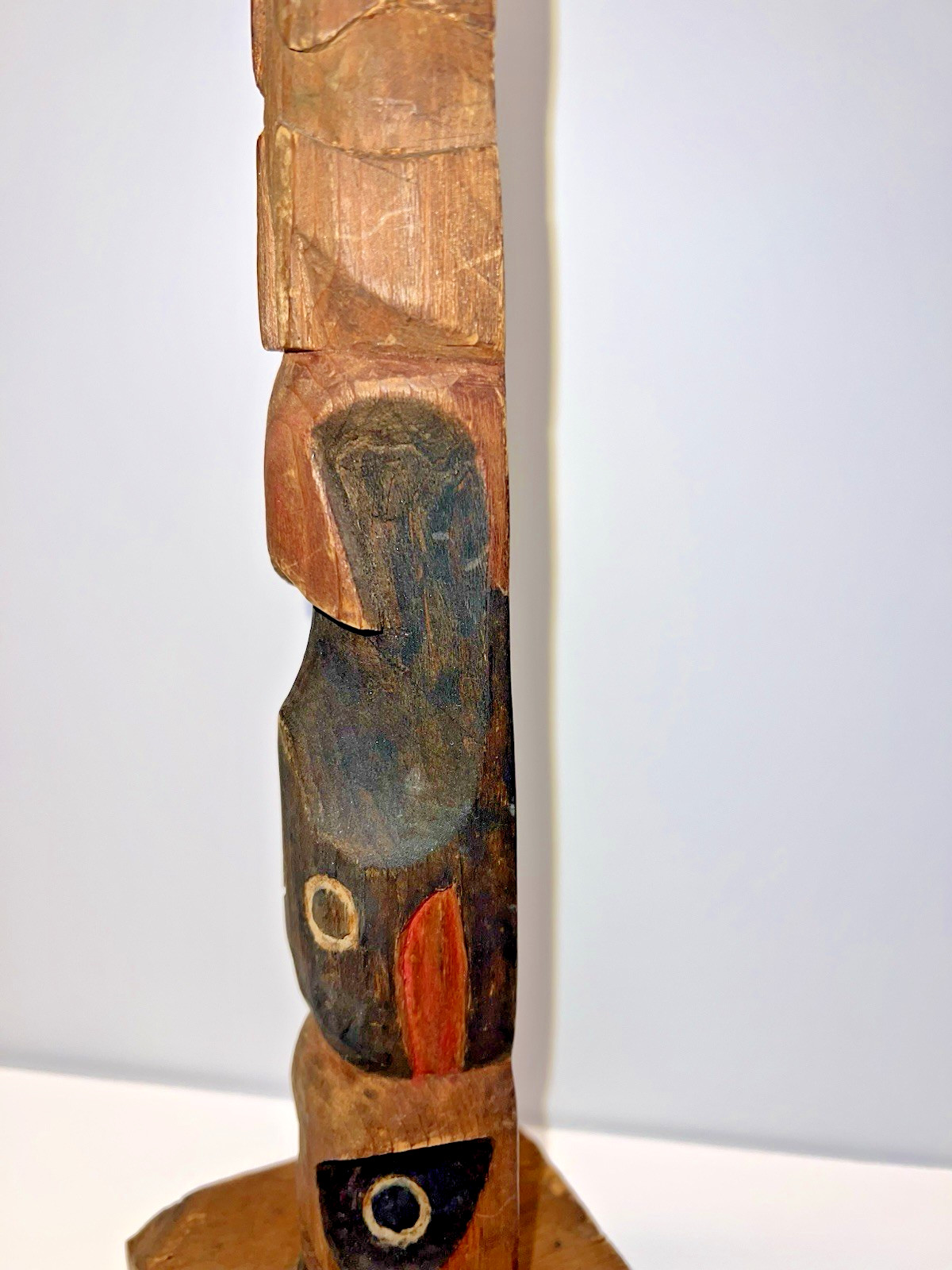 Native American Indian Pacific Northwest Coast Wood Cavred Totem; 13 1/2" Tall