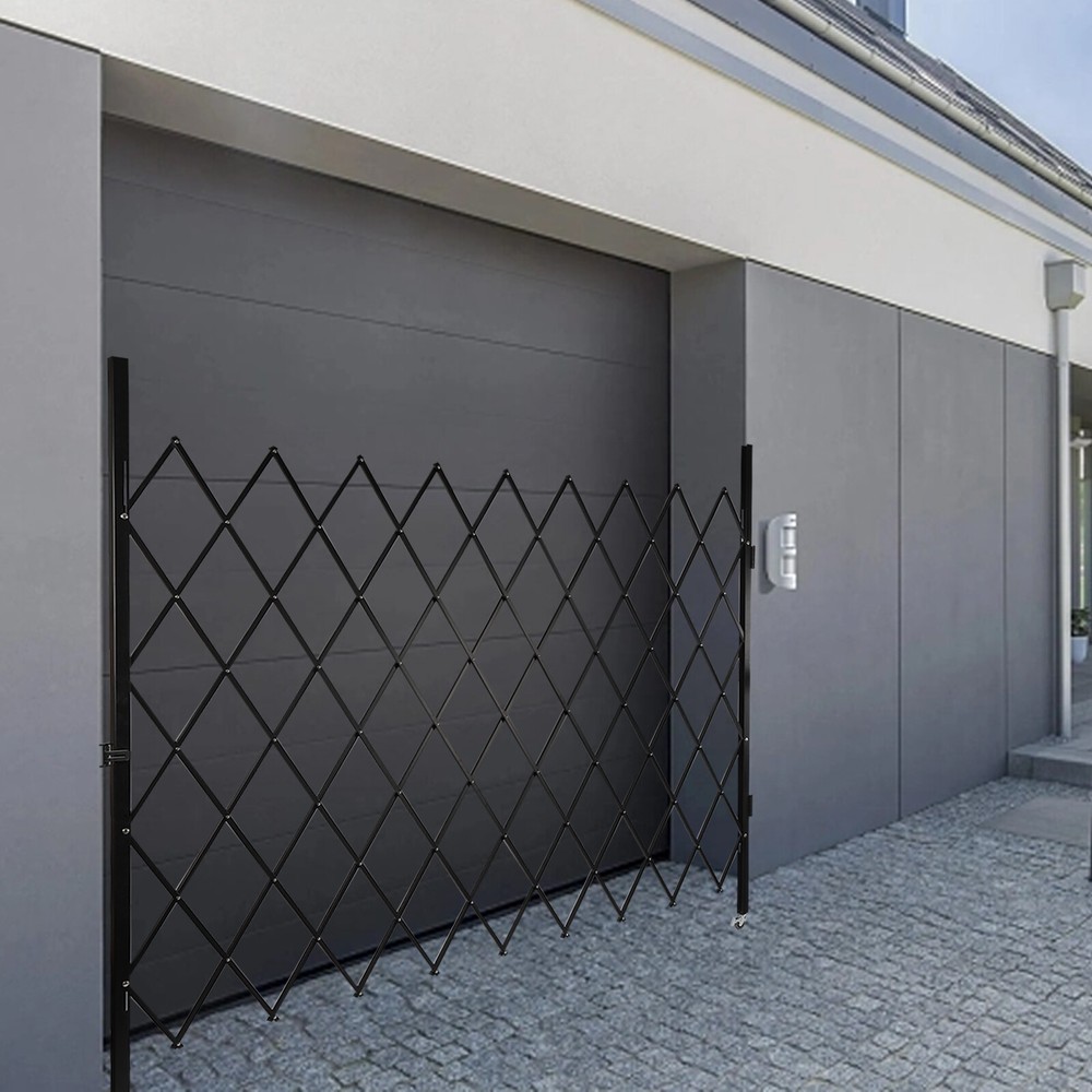 Folding Security Gate 7.22ft x 7.5ft Wall Mount Single Folding Door Scissor Gate