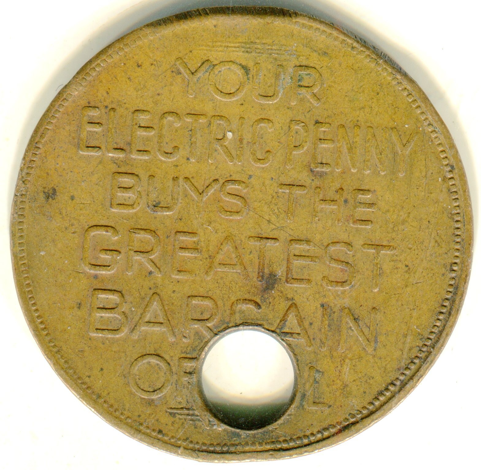 Reddy Kilowatt Says copper trade token /Key fob 32mm very scarce lotmar4668