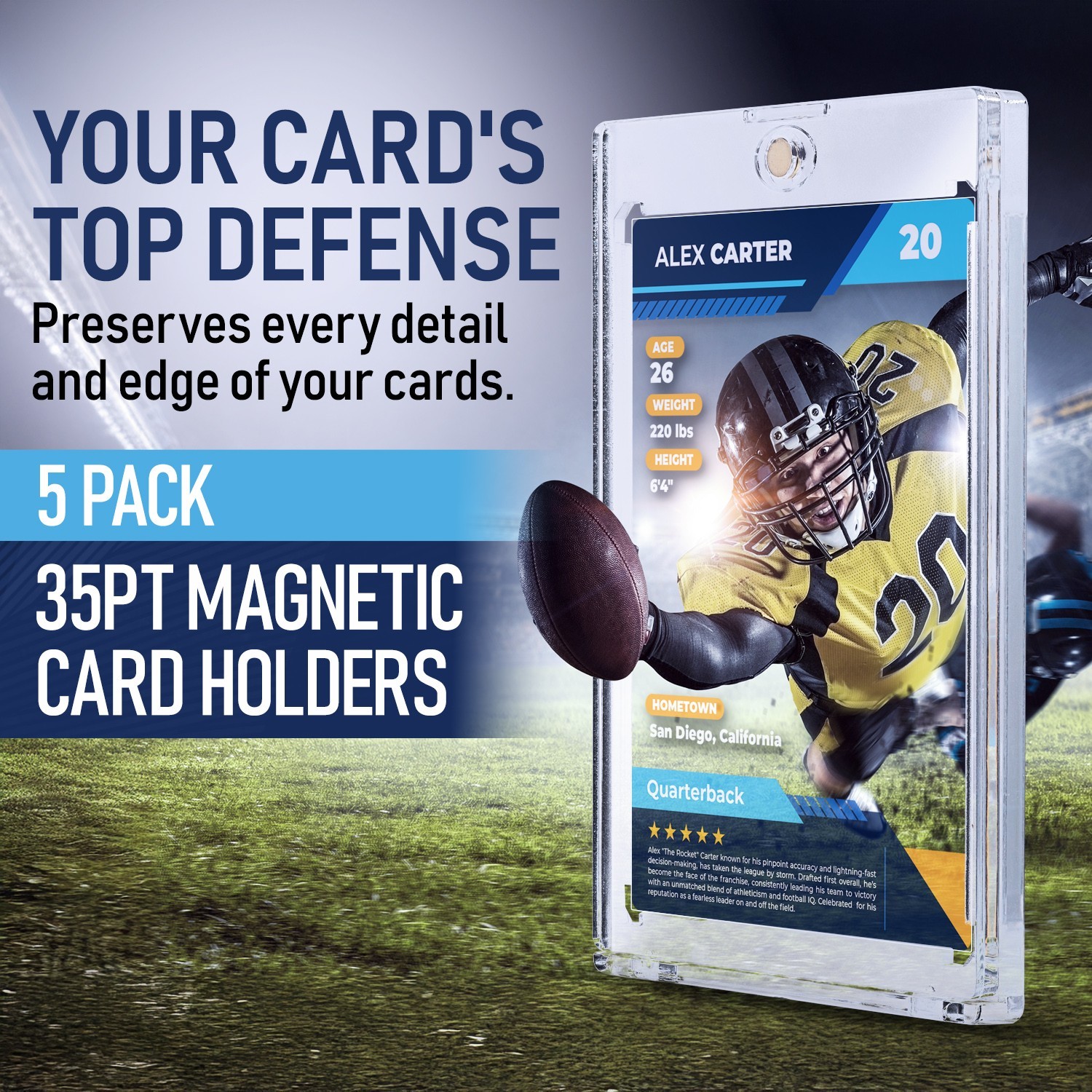 Premium One-Touch Magnetic Card Holders 35pt-360pt for Sports & TCG Trading Card