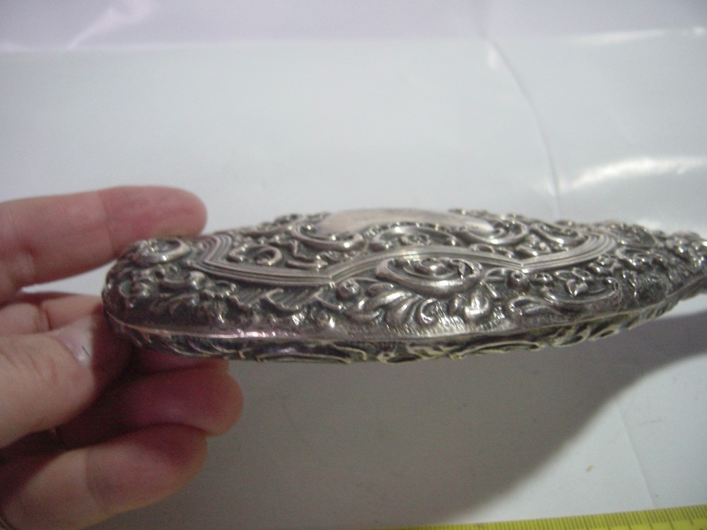 SPECTACULAR-SOLID SILVER - LARGE ELEGANT HAND HELD MIRROR-SUPERB DESIGN