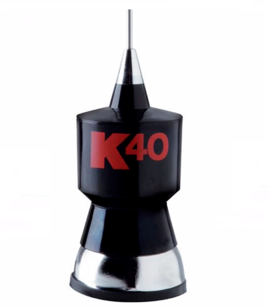 BASE LOADED MOBILE CB ANTENNA K40 STAINLESS WHIP