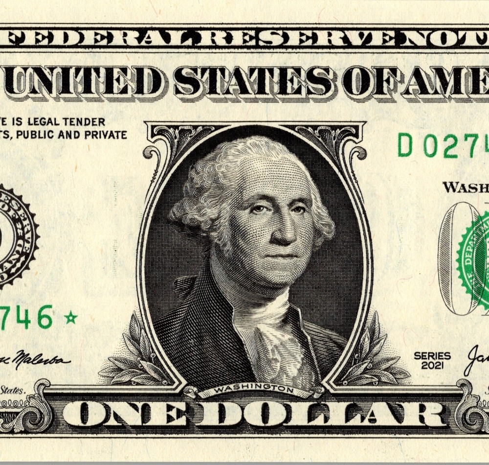 2021 D Star Note One Dollar Bill Regular Run Pack Note D02743746* UNC
