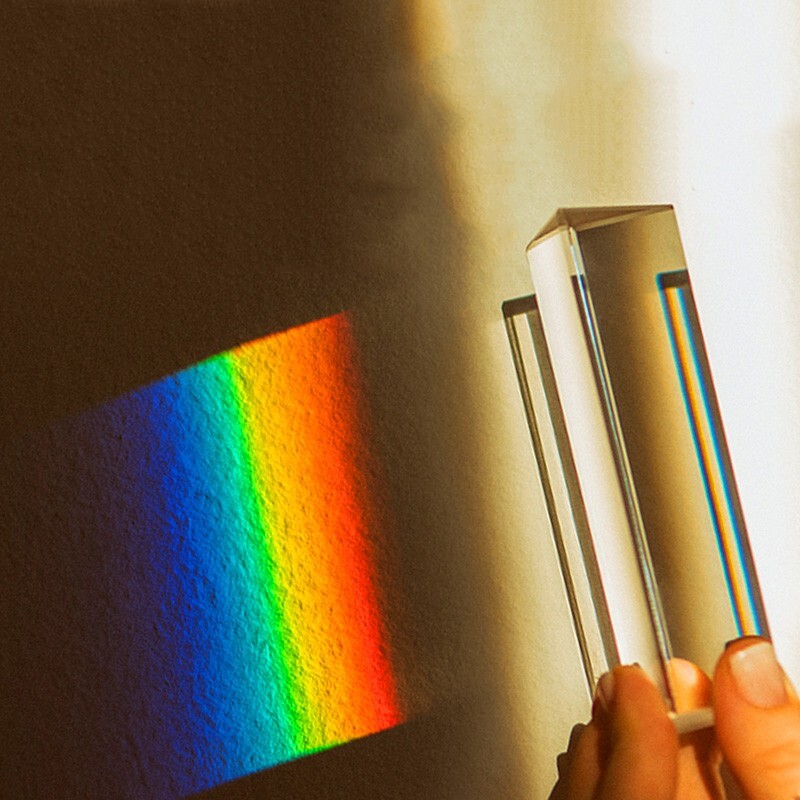 Triangular Prism 25*25*80mm Rainbow Crystal Glass Effects Filter Studio Shooting