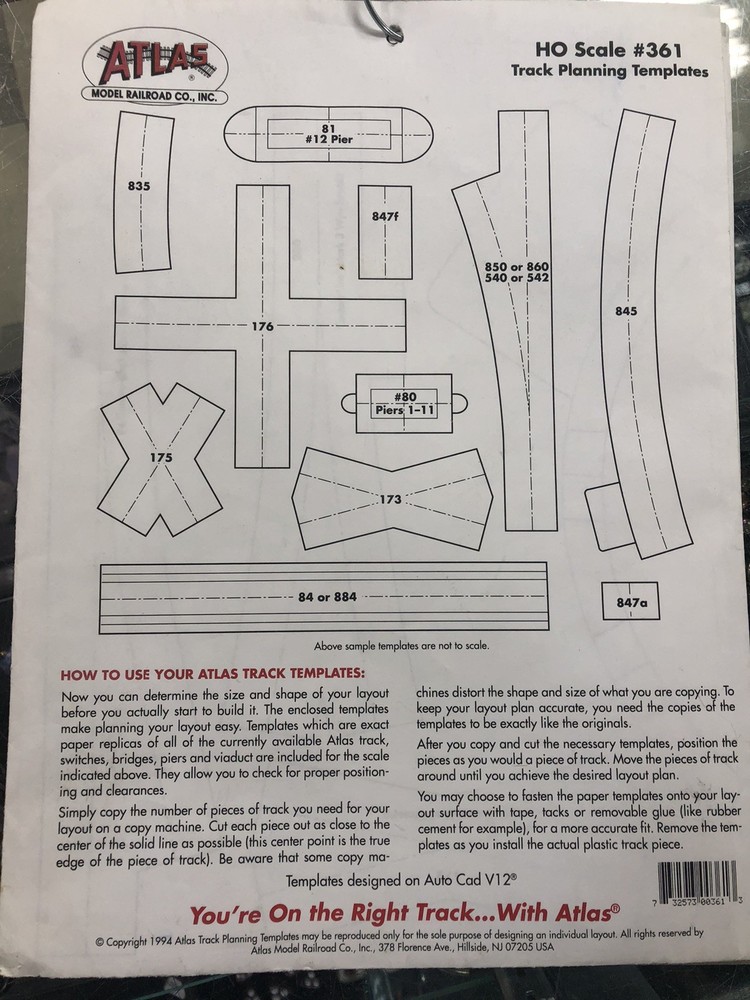 Track Planning Template HO Scale Atlas Trains