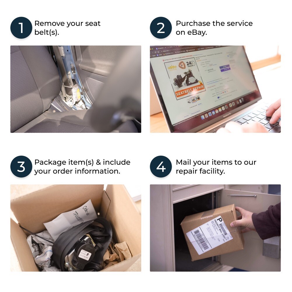 FOR CHEVY SILVERADO DUAL SEATBELT REPAIR PRETENSIONER REBUILD RECHARGE SERVICE