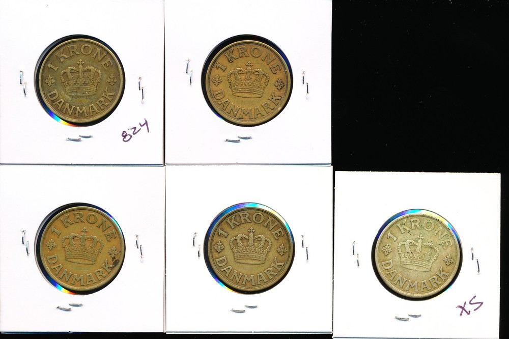 DENMARK - 1 KRONE 1925 U - 5 DIFFERENT - BRASS - #2538