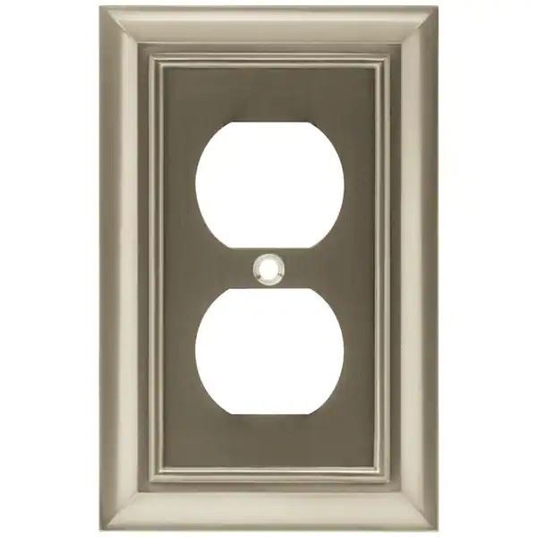 Single Duplex  Wall Plate Satin Nickel