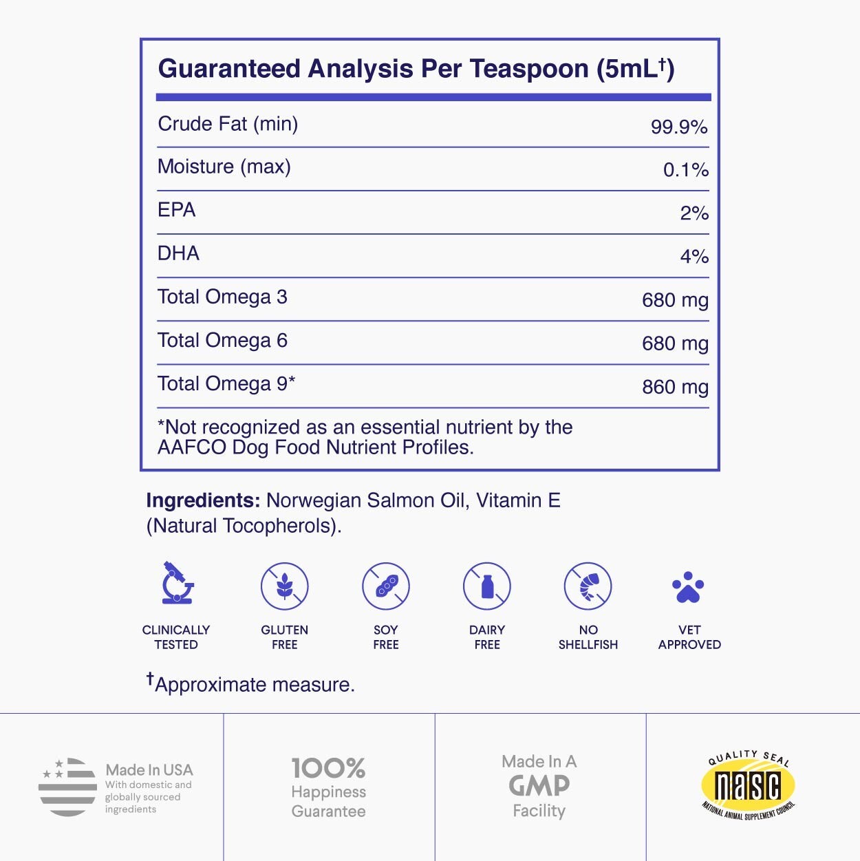 Premium Salmon Oil for Dogs – Pure Norwegian Salmon Oil -8oz Liquid