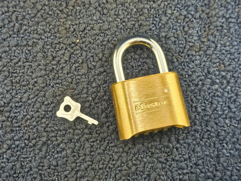 Master Lock 175: Combination Brass Padlock 4 Digit Resettable