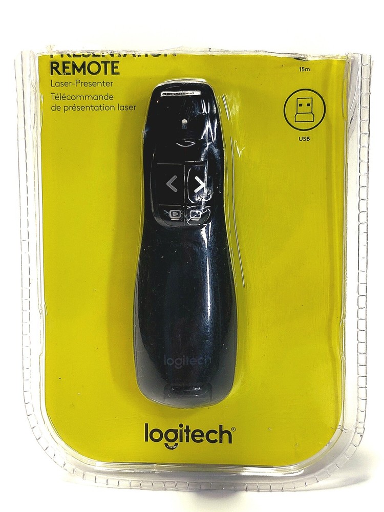 LOGITECH R400 Laser Presentation Remote BLACK Wireless 15 Meters MISSING CASE