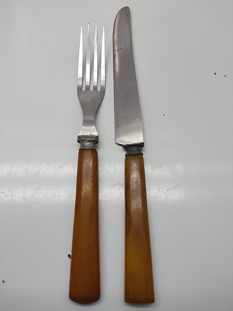 bakelite fork and knive set