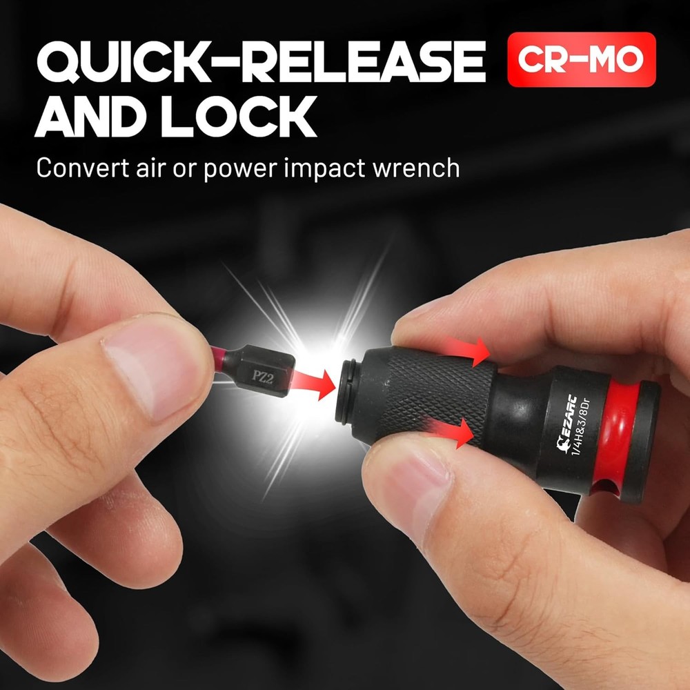 EZARC 21PCS Impact Socket Adapter Set, Include CR-MO Universal Swivel Socket Set