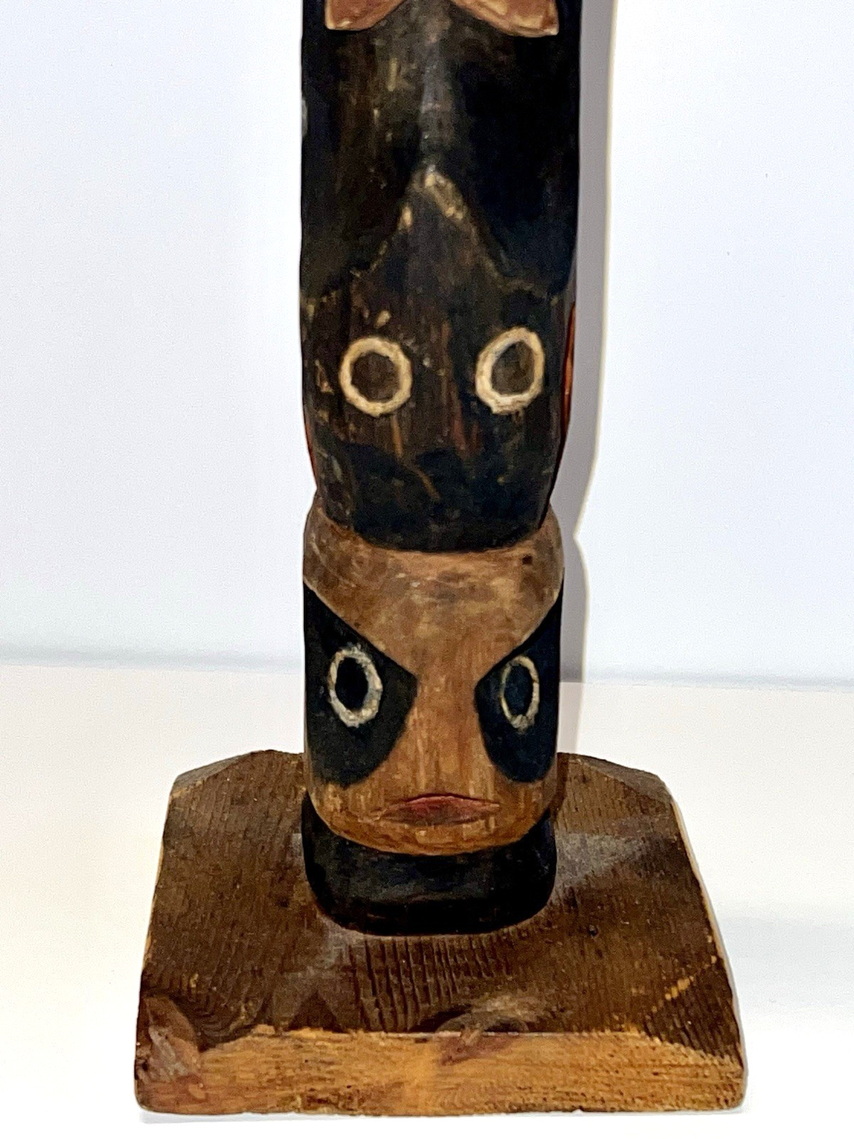 Native American Indian Pacific Northwest Coast Wood Cavred Totem; 13 1/2" Tall