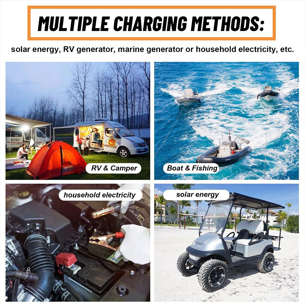 POERUNI 12.8V 1280Wh 100Ah LiFePO4 Lithium Battery Deep Cycles Built-in BMS NEW