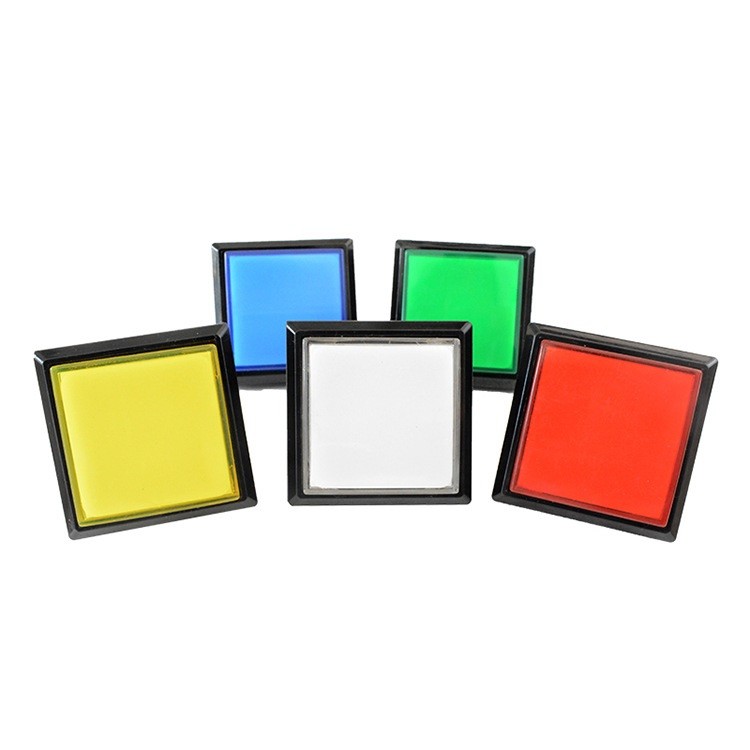 Big Arcade Square Push Buttons Illumilated LED Built-in Microswitch 51*51mm