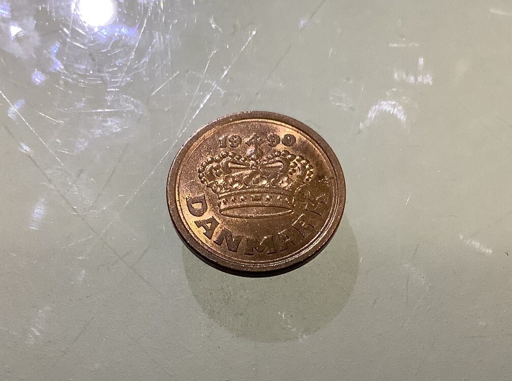 Denmark 25 Ore 1990 Circulated
