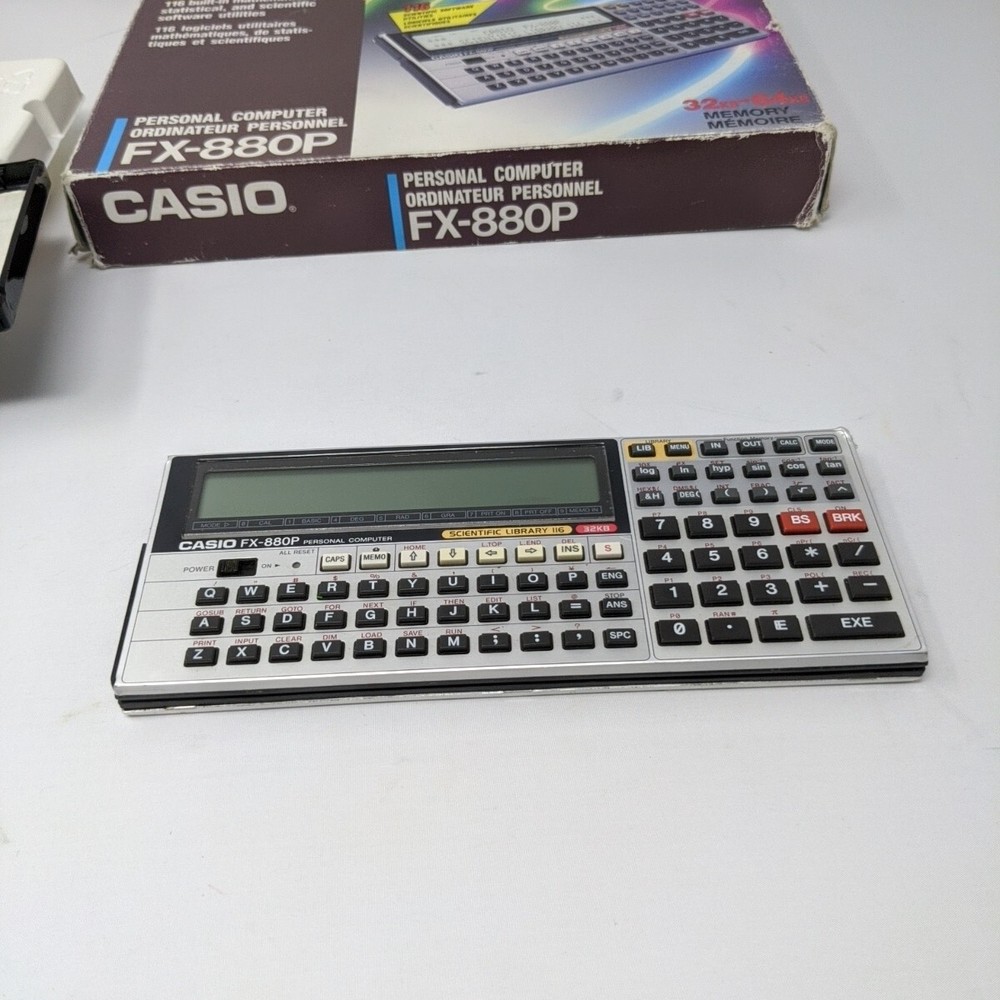 CASIO FX-880P Personal Computer Calculator 116 lib 32k Basic - Works (Vintage)